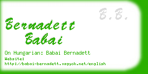 bernadett babai business card